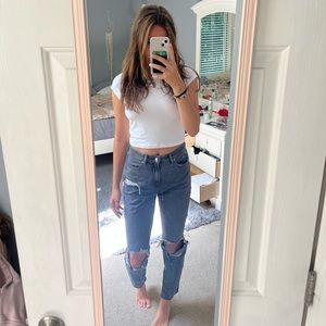 Grey ripped jeans